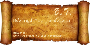 Bányász Terézia névjegykártya